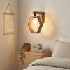 Hex Brown Solid Wood Wall Lights