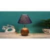 Blue Jute with Natural Wood Table Lamp