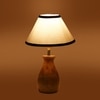 Devansh Multicolor Cotton Table Lamp With  Wood Natural Base (10X12.5 Inches)-31