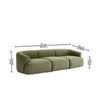 Zenliving Wood 3 Seater With Upholstery Non Storage Sofa In Green Colour