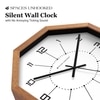 Dotted Index Octagonal Wooden Wall Clock