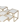 Valentino Frosted Glass Bunching Coffee Table In Dark Gold Finish