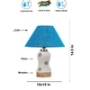 Devansh Conical Turquoise Jute Shade Lamp With Wood & Mosaic Glass Base For Decoration/Office/Home/Gifting/Study For Decoration/Office/Home/Gifting/Study -(10X10X14.5) Inches -A