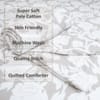 White Floral 4 Pcs Comforter Set With Queen Size Bedsheet With 2 Pillow Covers