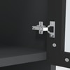 Aluminium Black Profile 2 Fluted Glass Handless Shutter With Space Organizer In Slate Grey Finish