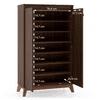 Webster 24 Pair Shoe Rack in Walnut Finish