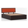 Alaca Bed (Solid Wood) (Mahogany Finish, Queen Bed Size, Hydraulic Storage)