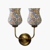 Devansh Metal Electric Wall Light in Gold Colour with Multicolor Shade Count of 2 Lights