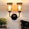 Devansh Metal Electric Wall Light in black Colour with Lavender Shade Count of 2 Lights