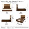 AIAN Beckley Queen Size Upholstered Platform Bed Walnut