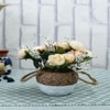 Artificial Yellow Roses With A Ceramic Pot
