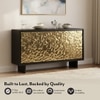 Elios Solid Wood Sideboard in Gold Ripple and Black Brushed Finish