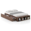 Toshi Platform Box & Drawer Storage Bed In Classic Walnut