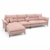 Aurora Sectional Sofa with Left Chaise Lounge Blush Pink