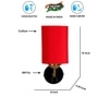Devansh Metal Electric Wall Light in Black Colour with Red Shade Count of 1 Light