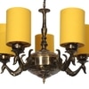 Devansh Dual Gold Antique Wall Mounted Lamp With Black Cotton Shade