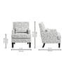 Lark Printed Human Canvas Fabric Lounge Chair in White Colour
