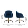 Doe Buck Louise Modern Blue Velvet Office Chair