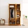 Hexa Red Wooden 4 Door Wardrobe with Hanging Space in Giant Wood Colour