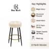 Doe Buck Tufted Counter Height Bar Stool in Beige Colour with Gold Footrest