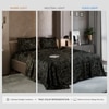 Stoa Paris Satin King Size Bedsheet with 2 Pillow Covers  Size Midnight Opera