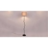 Lola Grey Fabric Floor Lamp with Black Iron Base