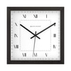 Square Wooden Wall Clock with Roman Numeral Dial and Minute Track