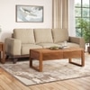 Linnea Rectangular Solid Wood Coffee Table In Amber Walnut Finish