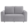 Baruna 2 Seater Velvet Pull Out Sofa Cum Bed with Storage In Grey Color