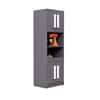 Hexa Red Crockery Unit Multipurpose Wooden Storage Cabinet in Slate Grey Colour
