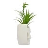 Artificial Green Oasis Plant With White Face Planter