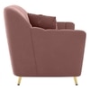 Rivo Velvet 1 Seater Sofa In Peach Color