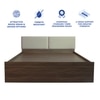 Sutra Engineered Wood Queen  Size Bed With Box Storage (Walnut Finish)