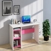 Woodbuzz Duke Engineered Wood Finish Study Table In Frosty White And Pink