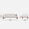 Amala Velvet 3 Seater Sofa in White Colour