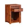 Vrinda Shesham Solid Wood 1 Door & 1 Drawer Bedside In Honeyoak Finish