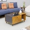 Hexa Engineered Wood Center Table With Storage And Open Rack In Giant Wood And Slate Grey