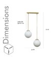 Orb Dule Glass Pendant Light -  Frosted White & Shine Brass