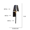 Devansh Metal Electric Wall Light in Black Colour with Black Shade Count of 1 Light