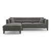 Lewis Sectional Sofa (Colour : Ash Grey Velvet, Cushion : Soft, Seater : Left Aligned 3 Seater + Left Aligned Chaise)