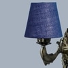 Devansh Metal Electric Wall Light in Antique Gold Colour with Blue Shade Count of 1 Light