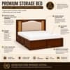 Reva Solid Wood Comfort Queen Bed Box Storage Provincial Teak Finish Mattress 60 x 78 Inches