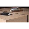 Glph Series Coffee Table Duly Polished On Natural Oak Veneer With Grooving In Black