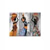 Truss Pcs Grey Yellow Ethnic African Woman Printed Canvas Wall Prints Set of 3 Multicolor Matte