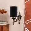 Devansh Metal Electric Wall Light in Antique Gold Colour with Black Shade Count of 1 Light