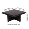 Blane Sheesham Wood Coffee Table With 4 Stools Set In Mahogany Finish & Turquoise Sea Velvet Fabric Cushions
