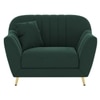 Rivo Velvet 1 Seater Sofa In Green Color