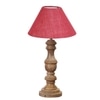 Devansh Pink Jute Table Lamp With  Wood Natural Base (10X18 Inches)-35