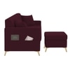 Daraco Velvet L shape 4 Seater Sofa in red wine color