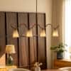 Kaze Handicrafted Linear Chandelier in Golden and White Colour